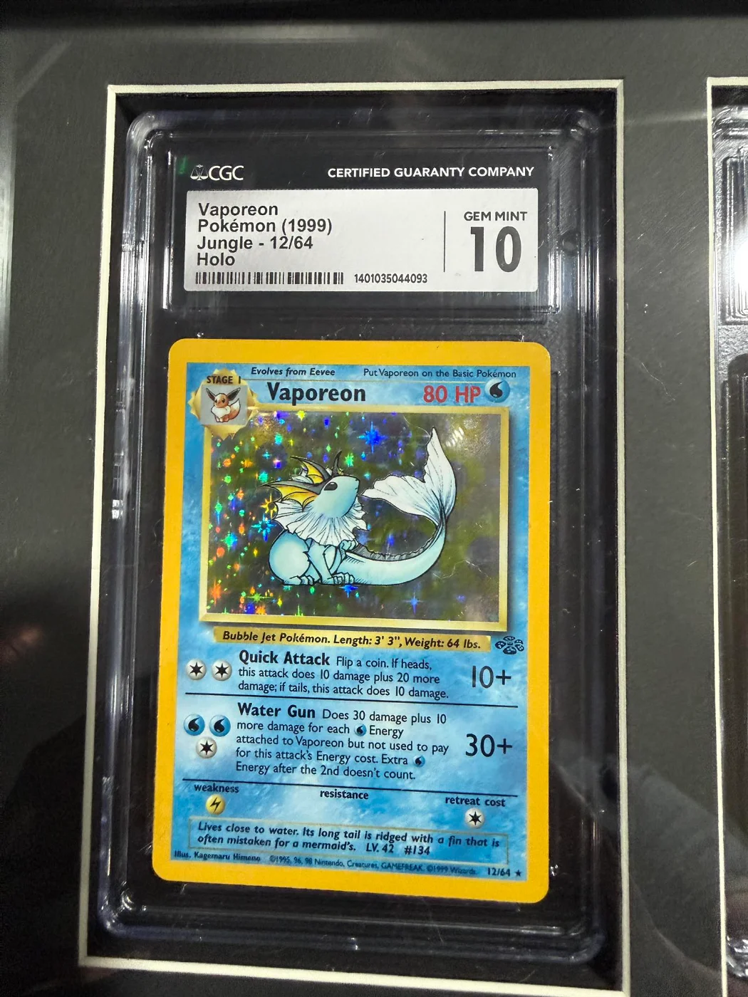 Vaporeon Holo CGC 10 Pokemon Jungle.webp