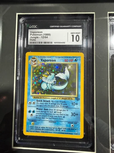 Vaporeon 12/64 - Holo CGC 10 Pokemon Jungle