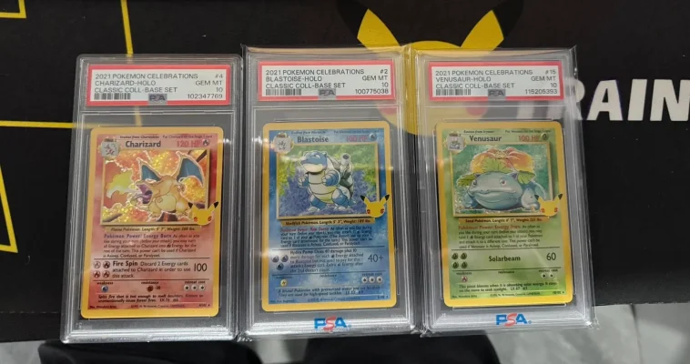PSA 10 Pokemon Charizard, Blastoise, Venusaur Celebrations set